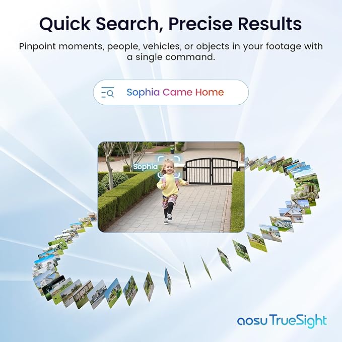 AOSU 4K Security Cameras Wireless Outdoor System, 2-Cam Kit with HomeCortex AI, Face Recognition & Behavior Detection, Dual Solar Power, Expandable Up to 16TB, No Monthly Fees for Home Surveillance