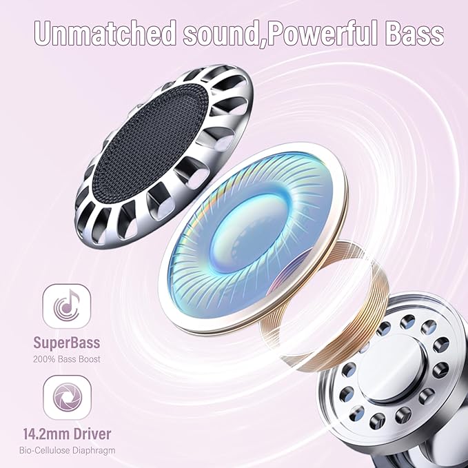 Open Ear Earbuds,Wireless Earbuds Bluetooth 5.4 Ergonomic Clip-On Ear buds, Bone Conduction Over The Ear Headphones 48H Playtime, Perfect Running Headphones for Sports IPX7 Waterproof Touch Controls