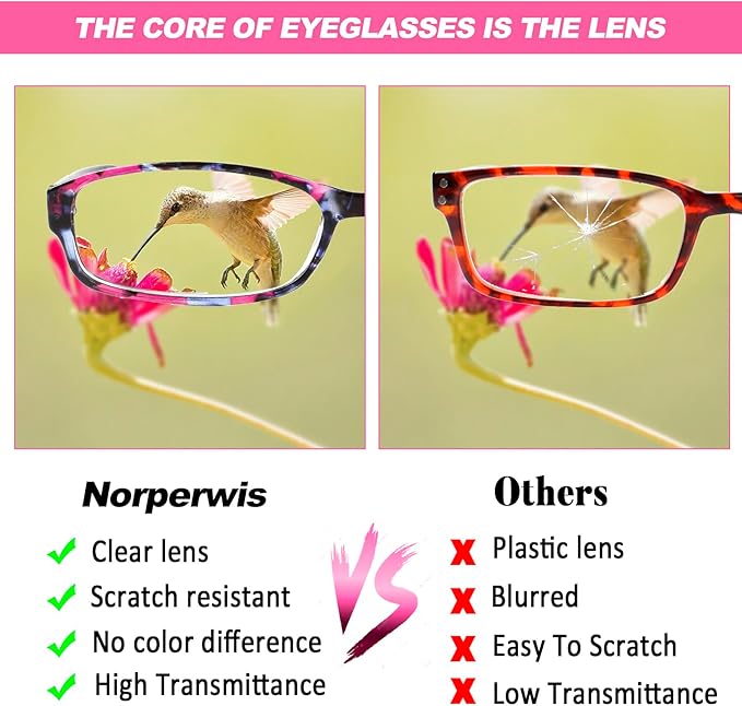 NORPERWIS 6 Pack Ladies Reading Glasses for Women Blue Light Blocking Spring Hinge Fashion Eyeglasses Readers for Women (6 Pack Mix Color-9, 2.25)