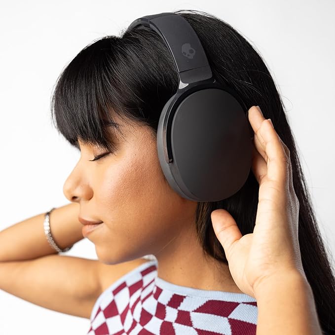 Skullcandy Hesh Evo Wireless Over-Ear Bluetooth Headphones with Extra USB-C Charging Cable, Noise Isolating, 36 Hours Battery, Foldable Lightweight Design, Microphone for iPhone Android - True Black