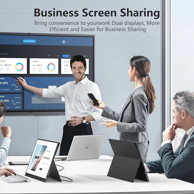 17.3" Portable Monitor 1080P FHD 144Hz Narrow Edge Laptop Monitor USB C HDMI Gaming Computer IPS HDR Screen, Travel Monitor for PC Mac Phone Xbox PS5 Switch Laptop w/Smart Cover & Speakers