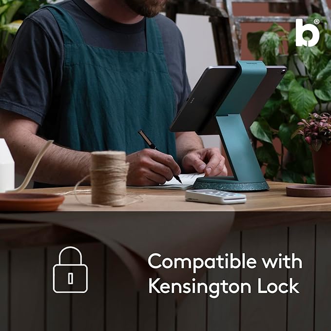 Eddy Tablet & iPad POS Stand | iPad Stand for Business | Compatible with Most 7-13" Tablets | Strong Aluminium iPad Kiosk Stand | iPad Table Mount Tablet Kiosk | iPad Register Stand | Blue