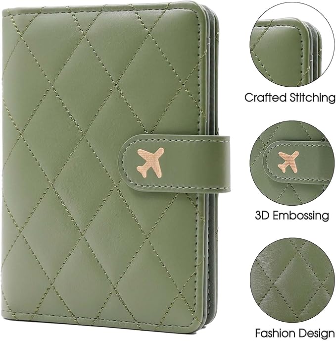 Melsbrinna Premium Leather Passport Holder Covers Case, Waterproof Rfid Blocking Travel Wallet Passport Holder with Pen Holder, Cute Passport Book for Women/Men