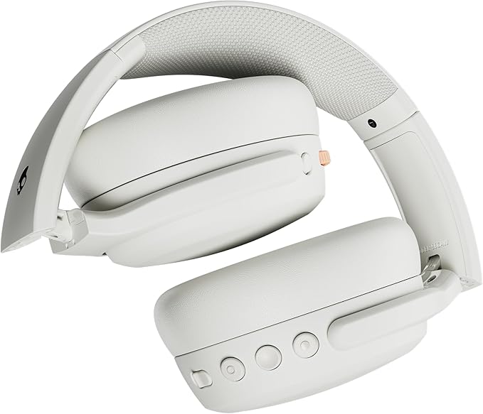 Skullcandy Crusher ANC 2 Wireless Over-Ear Bluetooth Headphones with Multi-Sensory Bass, Active Noise Cancelling, Up to 60 Hours Battery, Microphone for iPhone Android - Bone