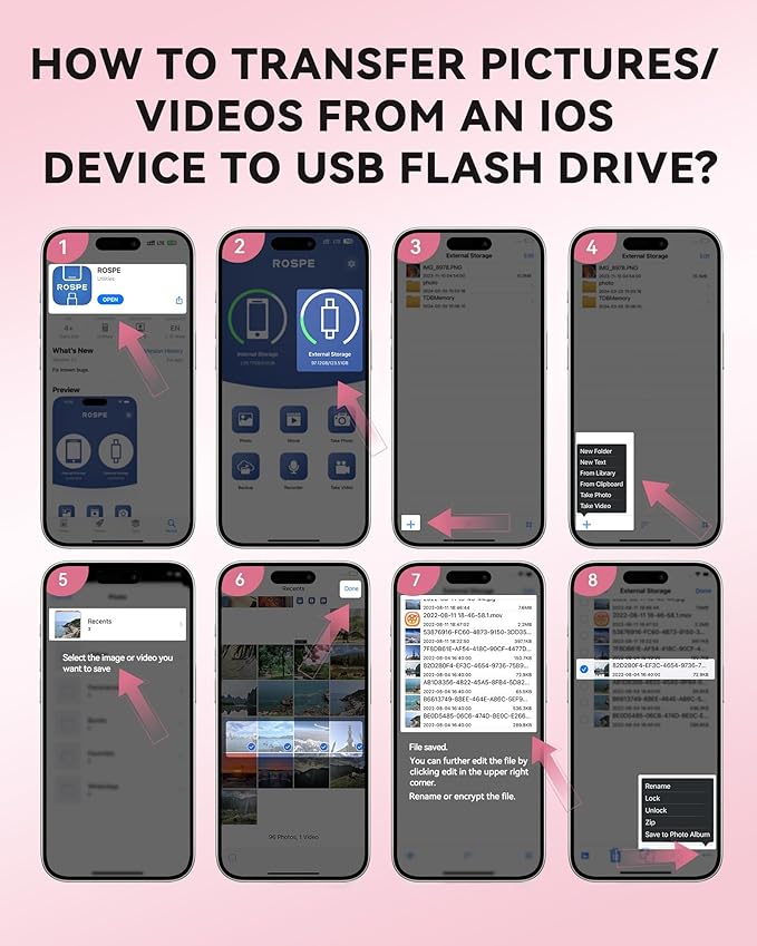 Apple MFi Certified 256GB Flash Drive for iPhone Thumb Drive Photo Stick, USB Memory Stick iPhone Flash Drive for Photos Videos, High Speed Jump Drive Compatible for iPhone/iPad/Android/PC (Red)