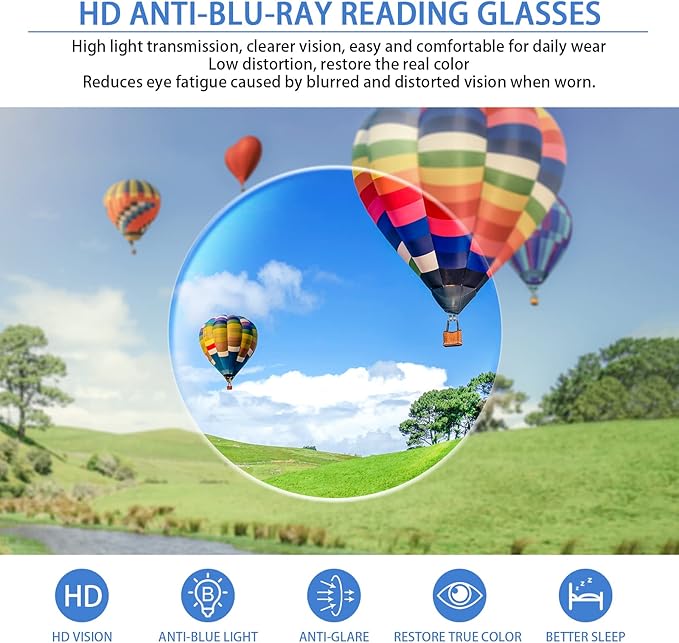 VIDEBLA 5 Pack Computer Reading Glasses Men and Women Anti Eyestrain Blue Light Blocking Glasses for Reading (5 mix-4, 1.0)