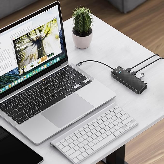 iDsonix USB 3.0 Hub USB C Splitter 5Gbps Data Transfer Ultra-Slim Extender for Desktop, Laptop, Xbox, Flash Drive, HDD, Console, Printer, PC, Keyboards, Mouse [Charging Not Supported] (0.5ft Cable)