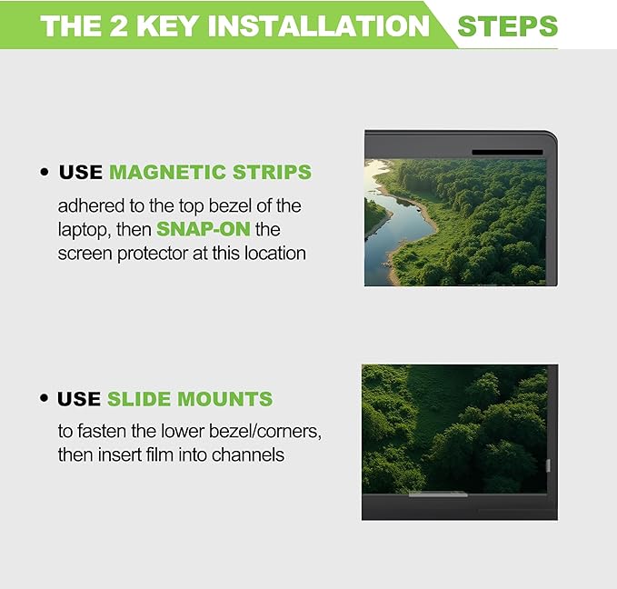 Magnetic Laptop Privacy Screen 16 inch for 16:10 Computer Monitor, Removable Anti-Glare Screen Privacy Shield, Screen Filter and Protector for Laptop (13 9/16" × 8 13/16"), Fits (WUXGA 1920×1200)