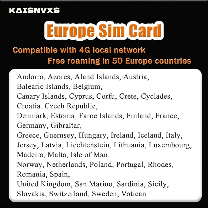 Prepaid SIM Card for Europe Travel with 100GB of 4G Data,Unlimited Calls and SMS in Europe with France Phone Number, 120 mins and 1000 SMS from Europe to Worldwide(Lasts for 31 Days),Tethering Allowed