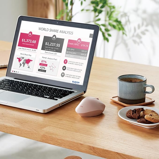 ELECOM Bluetooth Mouse Ergonomic Shape, Silent Click, 18-Month Battery Life, 2000DPI, 3 Buttons, Optical Sensor, Compatible with PC, Mac, Laptop, SHELLPA, Pink (M-SH10BBSKPN)