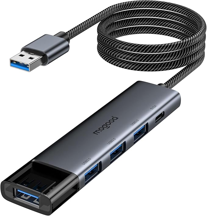 USB 3.0 Hub,MOGOOD 4 Ports Multiple USB Hub USBA Extender [Charging Not Supported] USB 3.0 Adapter HUB Compatible for Laptop,MacBook,PC, Printer, Mobile HDD and More