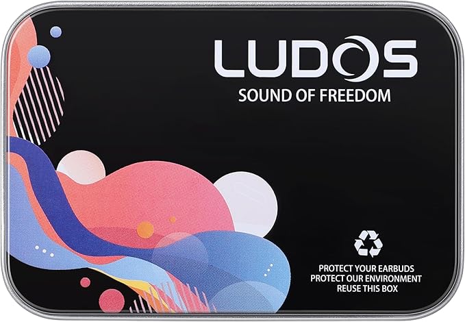 LUDOS Clamor Wired Earbuds in-Ear Headphones, 5 Years Warranty, Earphones with Microphone, Noise Isolating Ear Buds, Memory Foam for iPhone, Samsung, School Students, Kids, Women, Small Ears - Red