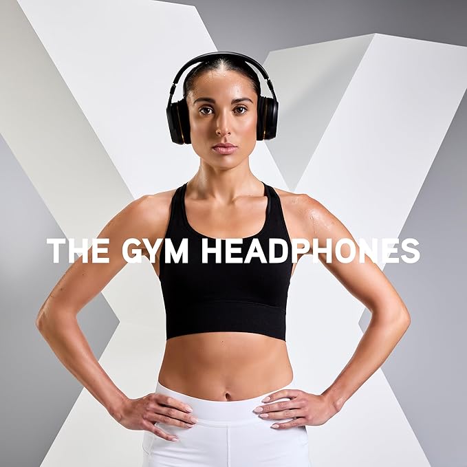 BlueAnt Pump X - The Gym Headphones | Sports Headphones | Cushioned & Cooling Ear Pads | (ANC) Active Noise Cancelling/Advanced Transparency | Wireless | Up to 58hr Play Time (Black | Silver)