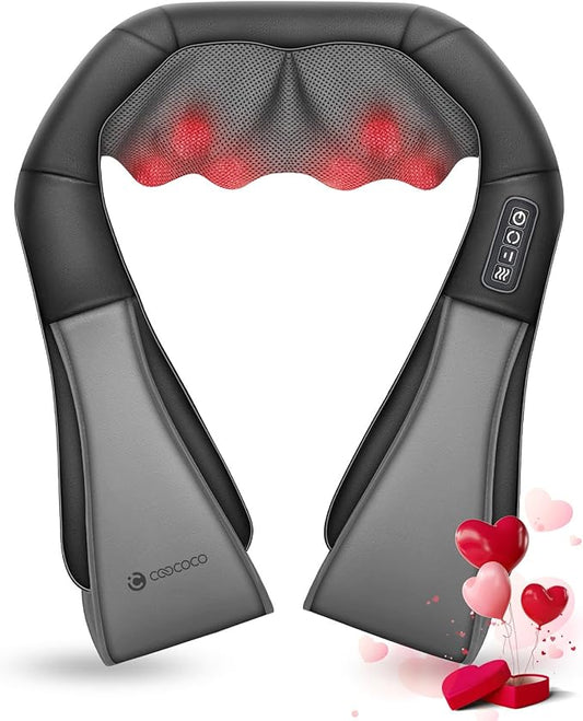 CooCoCo Shiatsu Neck and Back Massager, 2025 Christmas Gifts for Him Her, 8 Massage Nodes 3D Neck & Shoulder Massager for Deep Tissue for Office Home Car Use, Christian Gifts for Women Men Mom Dad
