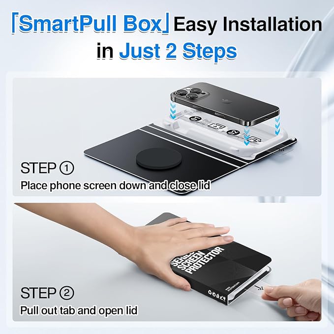 SMARTDEVIL 3 Pack Screen Protector for iPhone 15, Bubble-and-Dust-Free Box, HD Tempered Glass, Military Grade Shatterproof & Ultra Durable, Easy Installation