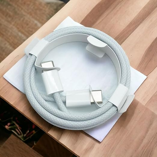 5FT USB C to USB C Woven Cable for iPhone 15/16/17, 16 Pro Max, 16 Plus, 16E, 17Air Car Carplay Charger Cord, AirPods 4, AirPods Pro (2nd/3rd Gen) Fast Charging Cable, iPad Pro/ iPad Air Charger Cable