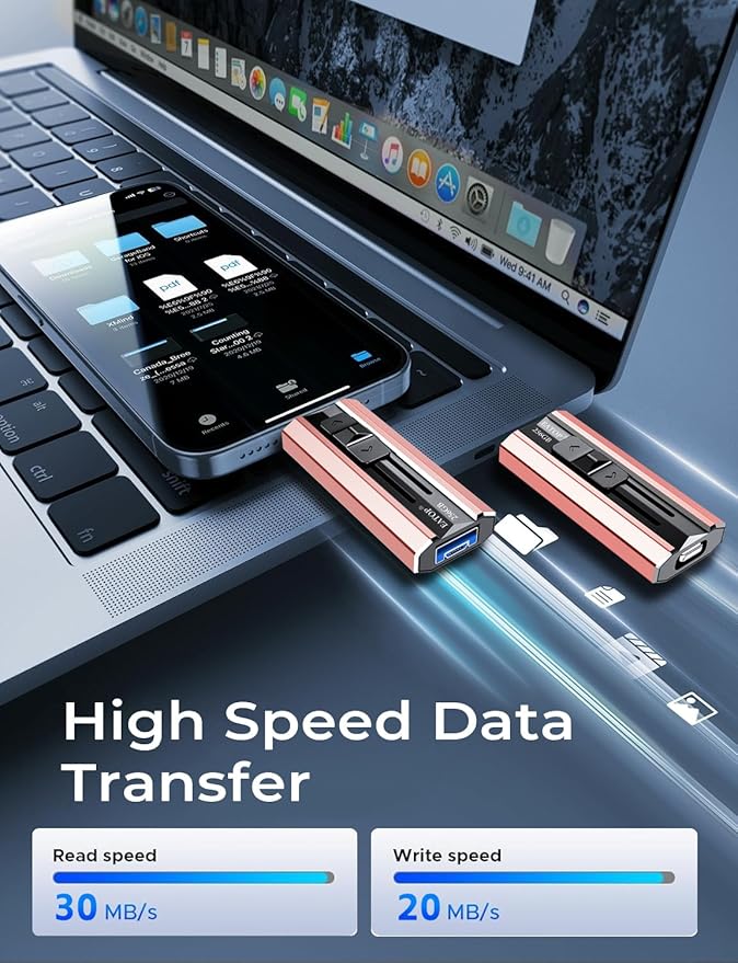 256GB Flash Drive Intended for Phone Tablet Androidphone and Computers, 4 in 1 Photo Stick for Phone Memory Storage Easily Backup Photos Videos, Plug and Play, No App Required (Light Pink)