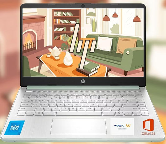 HP Ultrabook, Intel CPU, 16GB RAM, 1.6TB Storage (128GB OnBoard w/ 512GB Portable Drive + 1TB OneDrive), Up to 12 Hours Battery Life, Windows 11 Pro, Willow Green, w/WOWPC 3-in-1 Bundle