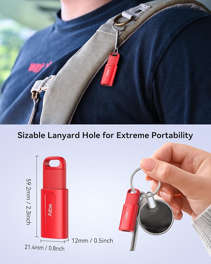 Aiibe 128GB USB Flash Drive 2 Pack - 128GB USB Stick Thumb Drive USB 2.0 Memory Stick with Keychain (Black and Red)