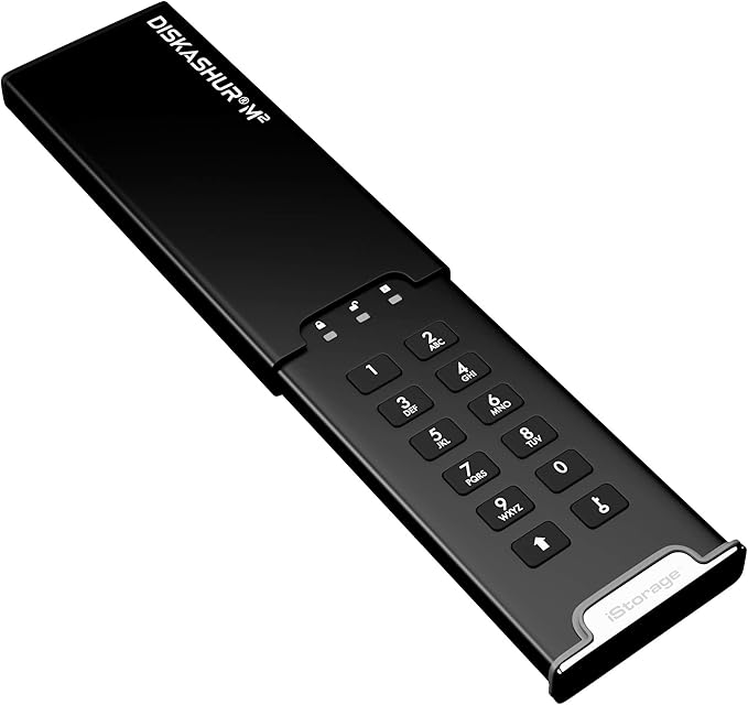 iStorage diskAshur M2 240GB | PIN authenticated, Hardware encrypted USB 3.2 Portable SSD | Ultra-Fast | FIPS Compliant | Rugged & Portable