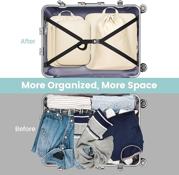 Cambond Compression Packing Cubes for Travel Women - Travel Bags Luggage Organizers Travel Essentials Compression Cubes for Travel Carry on Suitcases Organizer