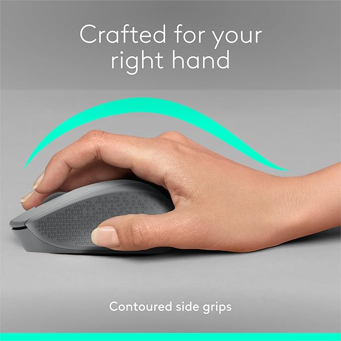 Logitech M330 SILENT Wireless Mouse, 2.4GHz with USB Receiver, Optical Tracking, Quiet & Lightweight, Long Battery Life, for PC, Mac, Laptop, Chromebook - Grey