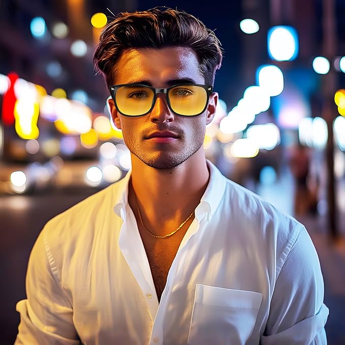 Blue Light Glasses for Woman Men | 99% Blue Light Blocking Glasses | Computer Glassess | Night Driving | Gaming | TV Phone Screen Reader Square Frame | Anti Eyestrain & UV Glare Protection