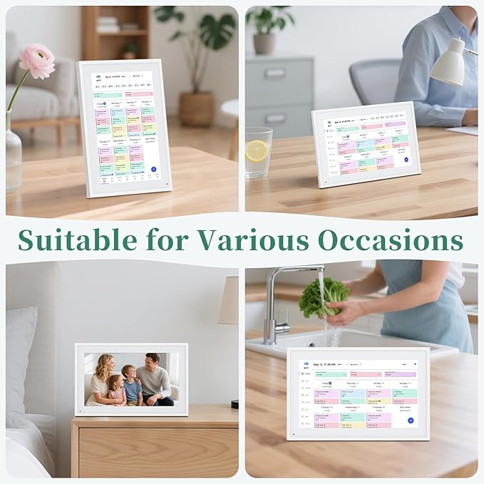 Smart Digital Calendar, 10.1" HD Smart Touch Screen Home Interactive Electron Calender WiFi Planner,Meal Schedule, Duty Chart,Achievement Rewards- Built-in Digital Photo Frame Function