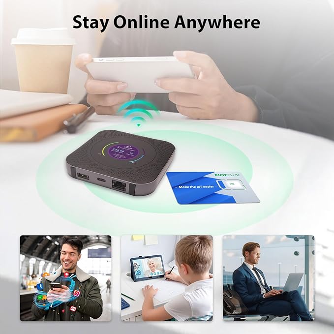 EIOTCLUB Unlimited Data Only SIM Card - 30Day | USA Coverage, 5G/4G LTE SIM Card Works with Routers, WiFi Hotspots, Laptops, Tablets, Phone | 3-in-1 SIM (No Contract)