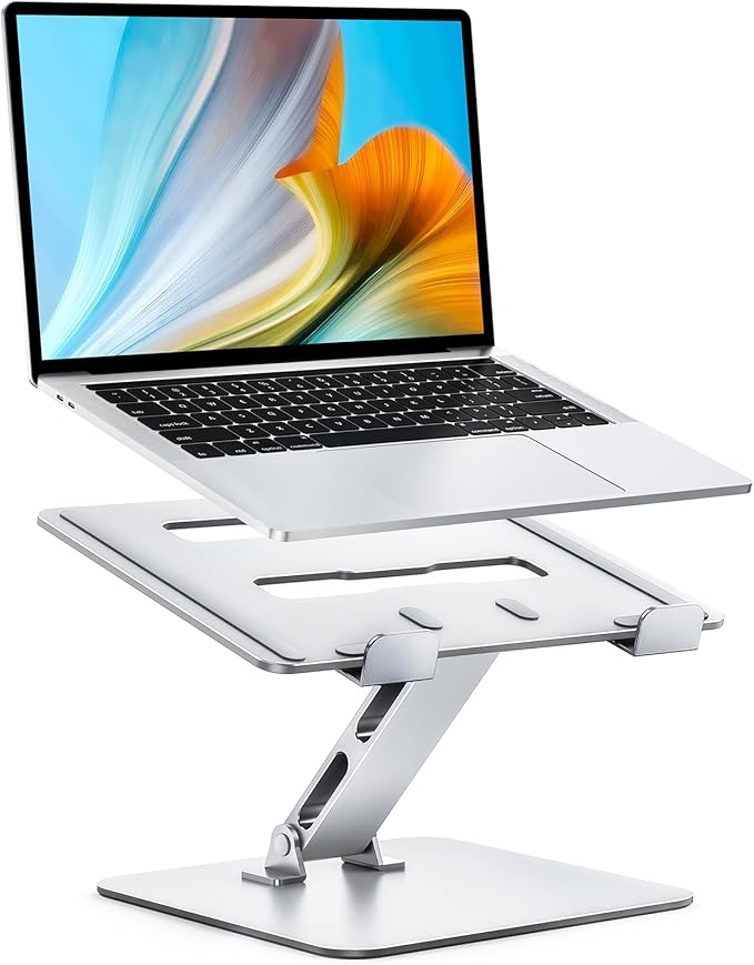 Adjustable Ergonomic Laptop Stand for Desk, Foldable Computer Stand, Stable Aluminum Lectern Notebook Riser & Portable Laptop Holder Mount Compatible with 10-16" MacBook Pro/Air, Dell, HP