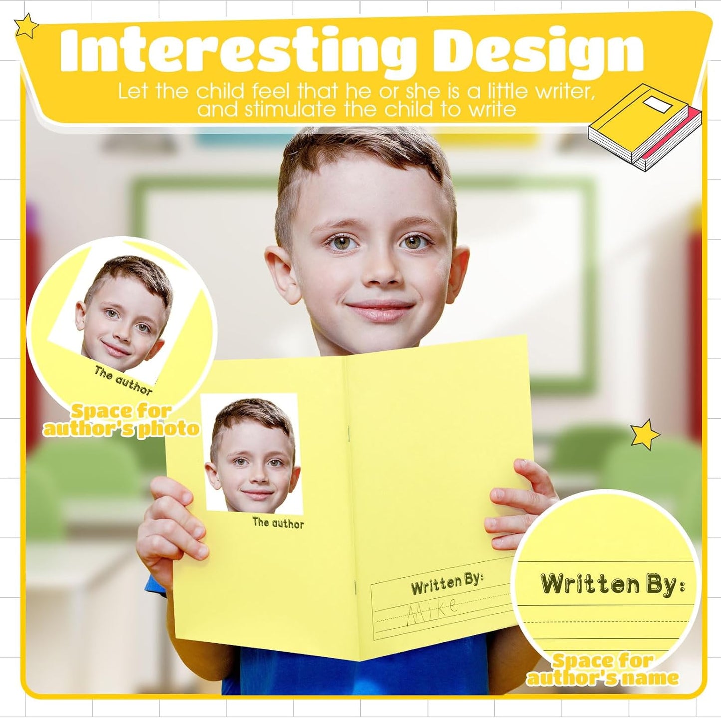 Henoyso 24 Pcs 120 Pages Primary Composition Notebooks K-2 9 3/4 x 7 1/2 Inch Journals Primary Journals Blank Books for Kids to Write Stories Kindergarten (Light Color)