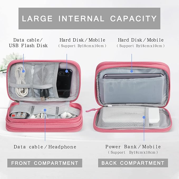 Skycase Pink Pencil Pouches - Double Layers Big Capacity Pencil Case Pouch, Waterproof Pen Bag Wide Opening, All-in-One Double Layers Pink Pouch Pencil Cases for Girls, Women Adults