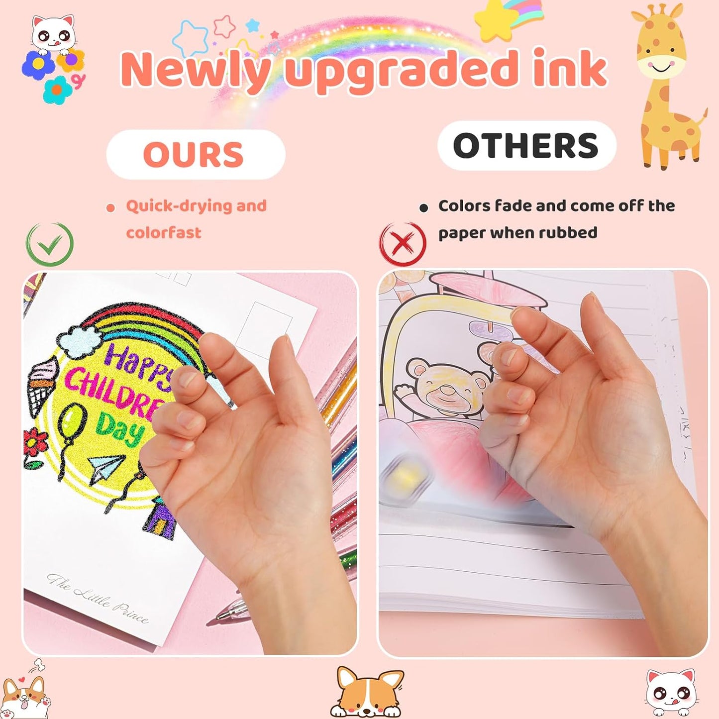 36 Color Glitter Gel Pens, 40% More Ink Colored Gel Markers Fine Point Pens, Aesthetic Cute Preppy Stuff School Supplies, Mothers Day Gift for Mom Kids Artist Adult Coloring Books Cards Craft Drawing