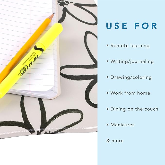 LAPGEAR MyStyle Portable Lap Desk with Cushion - Brushed Flower - Fits up to 15.6 Inch Laptops - Style No. 45308