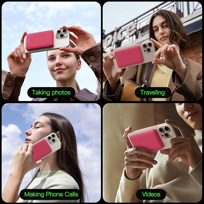 2025 Magnetic 15W Power Bank for iPhone,5000mAh Magsafe Battery Pack with 20w Fast Charging,Slim Magsafe Power Bank in&Out,with LED Display,Wireless Portable Charger for iPhone 16/15/14/13/12 Series