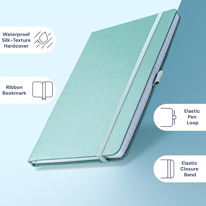 A5 Lined Journal Notebook, 7mm College Ruled Notepad, Journaling for Writing, Work, School, Travel and Note Taking, Hardcover 160 Pages (80 Sheets) 5.79 x 8.3 inches (Blue)