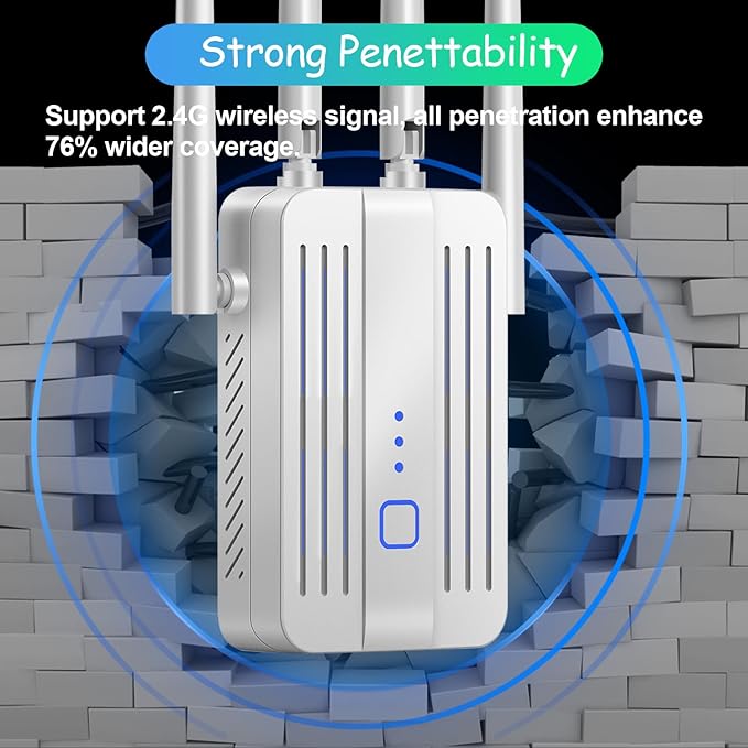WiFi Extender Signal Booster for Home: Internet Repeater Range Covers Up to 9995 Sq.ft and 45+ Devices for House Wireless Office Basement Room (White, 3XL)