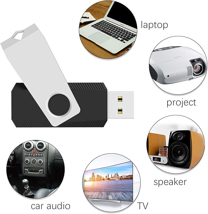 TOPESEL 10 Pack 32GB USB 2.0 Flash Drive Memory Stick Fold Storage Thumb Stick Pen Swivel Design (32G, 10PCS, Black)