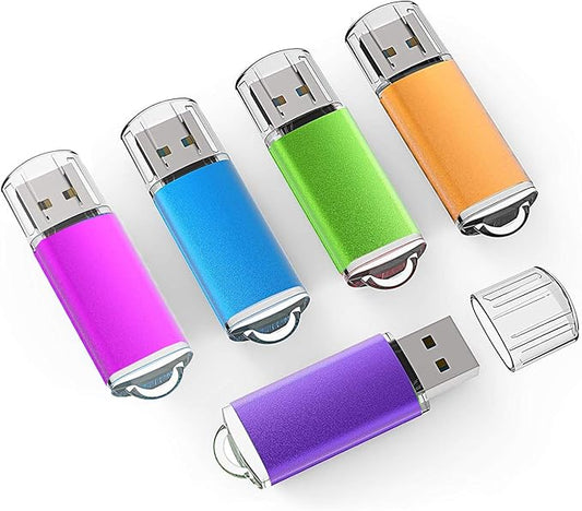 K&ZZ 16GB USB Flash Drive 5 Pack USB 2.0 Thumb Drives Memory Stick Gig Drive 16G Pen Drive USB Stick Flash Stick Jump Drive for PC Laptop, Multicolored