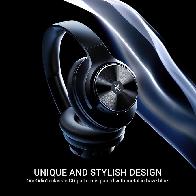 OneOdio A10 Hybrid Active Noise Cancelling Headphones, Hi-Res Audio, 50H Playtime with Speed Charge, Travel Case, Wireless/Wired, Built-in Mic, Bluetooth Over Ear Headphones for Work Travel