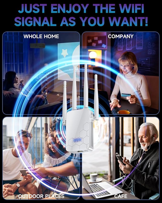 2026 WiFi Extender Internet Booster, 10000 Sq.ft Long Range Repeater Wireless Routers Amplifier, Mesh Wi-Fi 80% Faster | Broader Than Ever, Support More Network Devices at Home, 1-Tap Setup