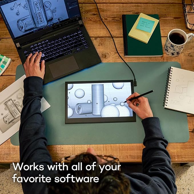 Wacom Movink Drawing Tablet with Screen, 13.3" OLED Touchscreen Portable Graphic Art Tablet w/Pro Pen 3, 10-bit Color Display for Mac, PC, Chromebook & Android