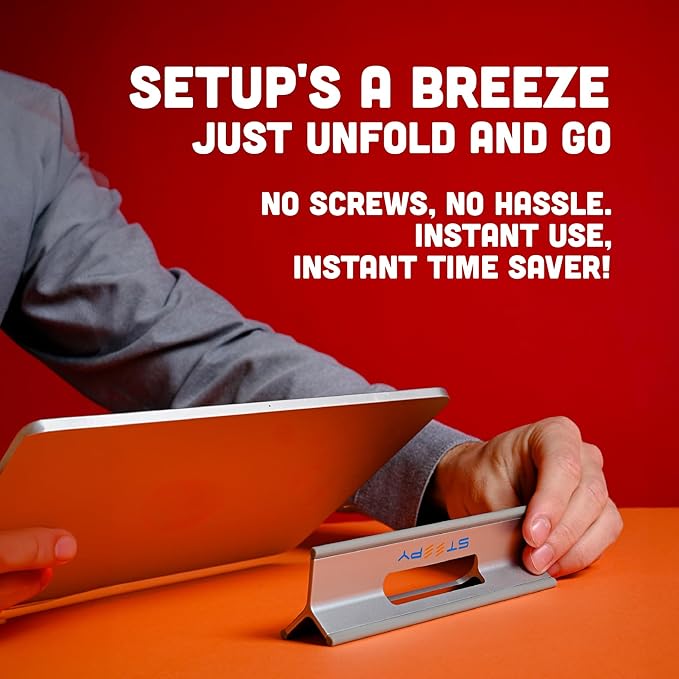 Steepy Adjustable Laptop Stand for Desk - 3 Heights Computer Stand - Laptop Riser