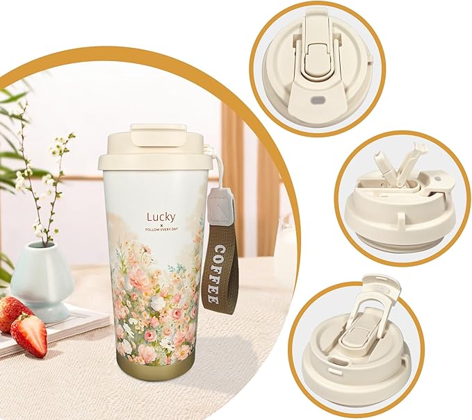 ZK&HX LIFE 17oz Camping Coffee Makers with Ceramic Coating,Camp Pour Over Coffee Maker Set,Portable Coffee Kit for Travel Camping,Insulated Coffee&Tea Mug,Tea Infuser Mug for Loose Leaf Tea