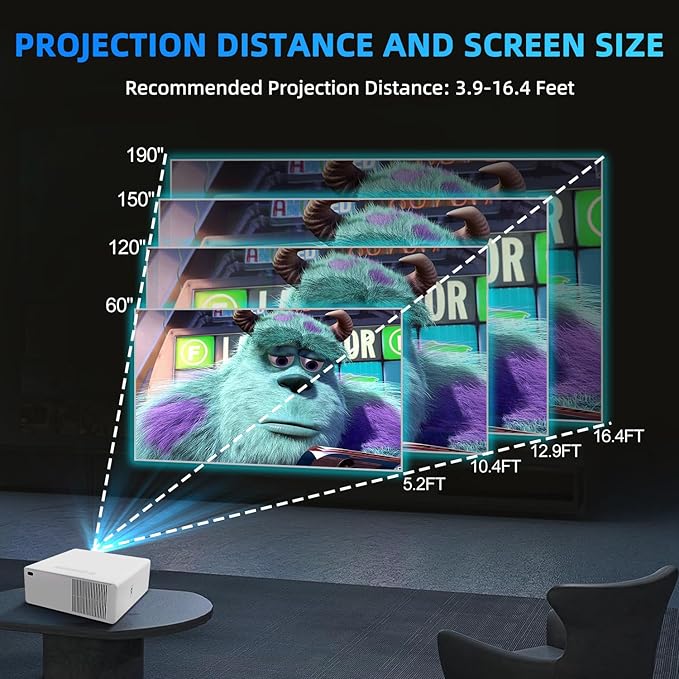 [Licensed and Autofocus]4K Smart Projector,Projector with WiFi and Bluetooth, 1200 ANSI lumens, Autofocus，Dolby Audio,Portable Smart Projector,Outdoor Projectors HDR10+