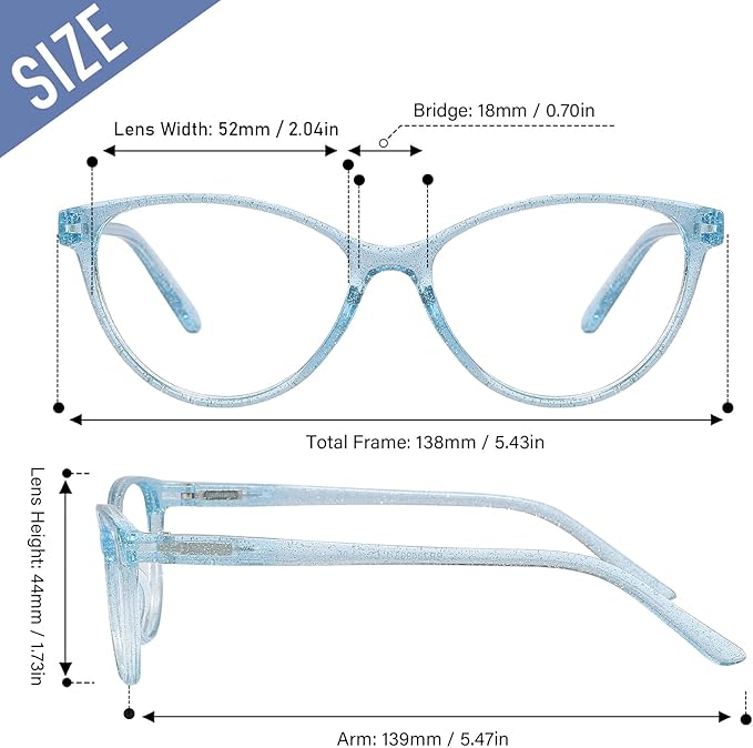 Przene 4 Pack Blue Light Blocking Reading Glasses,Readers for Women and Men with Spring Hinge