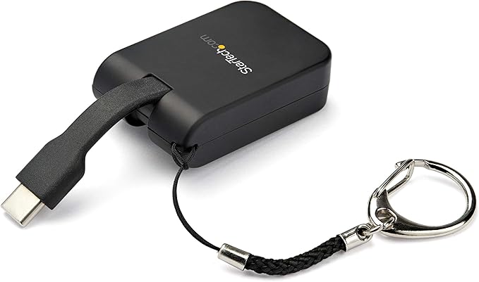 StarTech.com Compact USB C to DisplayPort 1.4 Adapter - 8K 60Hz/4K USB-C to DP Video Converter w/Keychain Ring - USB Type-C DP Alt Mode (HBR3 HDR DSC) to DP Monitor Dongle - TB3 Compatible (CDP2DPFC)