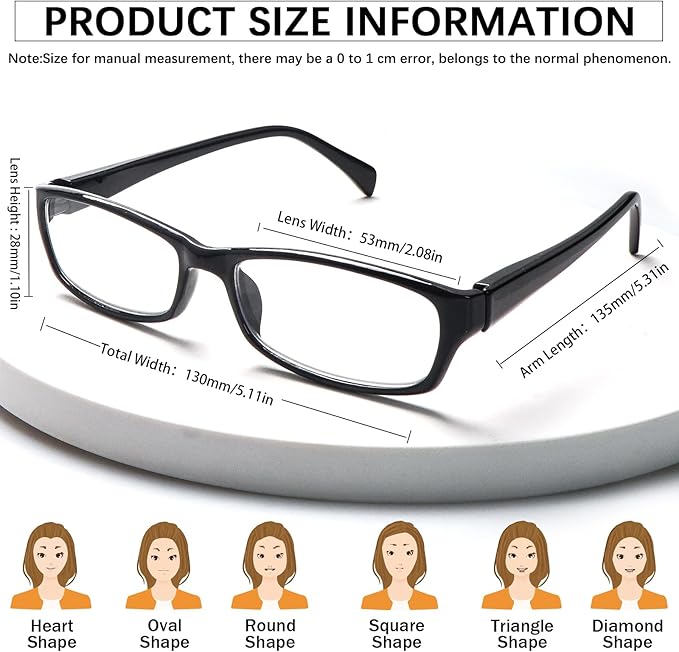 VIDEBLA Computer Reading Glasses Men and Women Anti Eyestrain Blue Light Blocking Glasses for Reading (2 Black 4 Tortoise, 2.25, x)