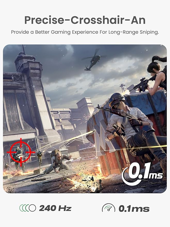 Portable Monitor 24.5” 240Hz, Gaming Monitor with FreeSync, HDR, 0.1ms, 180° Adjustable Kickstand & VESA, USB-C & HDMI, 2000:1 Contrast, 400Nits IPS Large Travel Second Screen for Laptop, Game Console