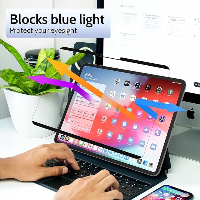 2 Pack Magnetic Paperfilm for iPad Pro 11 Inch 5th (2024, M4), Feel Like Writing Drawing On Paper, Matte Removable Anti Glare Fingerprint Screen Protector Blue Light Filter
